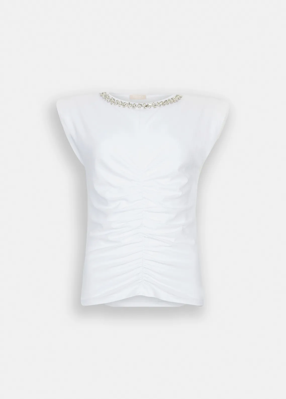 Liu Jo Top de algodón con strass-Mujer Camisetas Y Tops