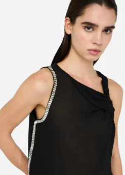 Liu Jo Top de algodón y georgette-Mujer Camisetas Y Tops