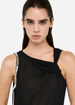 Liu Jo Top de algodón y georgette-Mujer Camisetas Y Tops