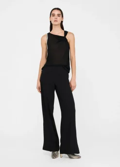 Liu Jo Top de algodón y georgette-Mujer Camisetas Y Tops