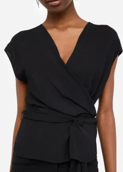 Liu Jo Top de crepé de China-Mujer Camisetas Y Tops