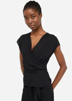 Liu Jo Top de crepé de China-Mujer Camisetas Y Tops