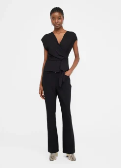 Liu Jo Top de crepé de China-Mujer Camisetas Y Tops