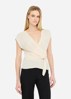 Liu Jo Top de crepé de China-Mujer Camisetas Y Tops