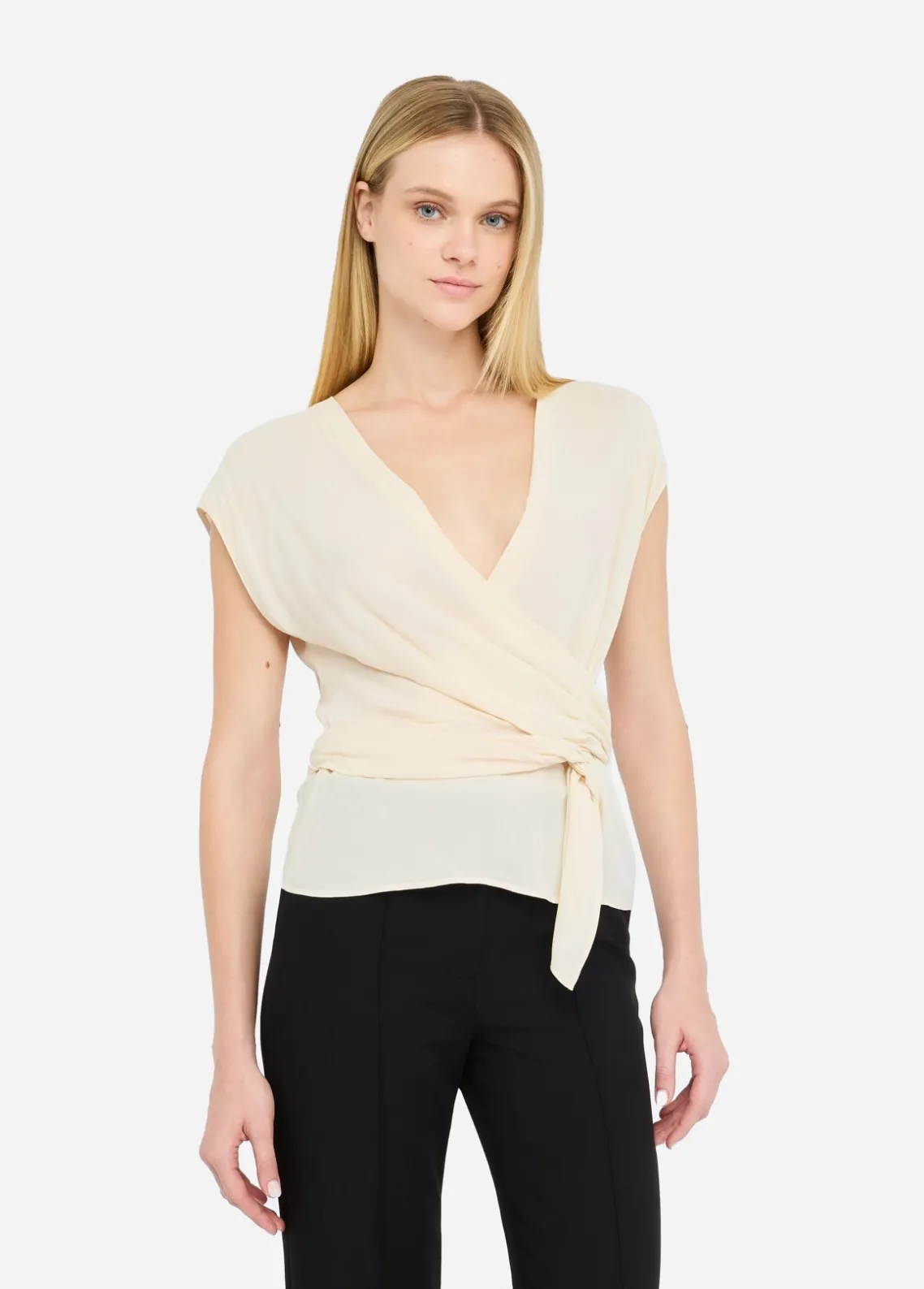 Liu Jo Top de crepé de China-Mujer Camisetas Y Tops