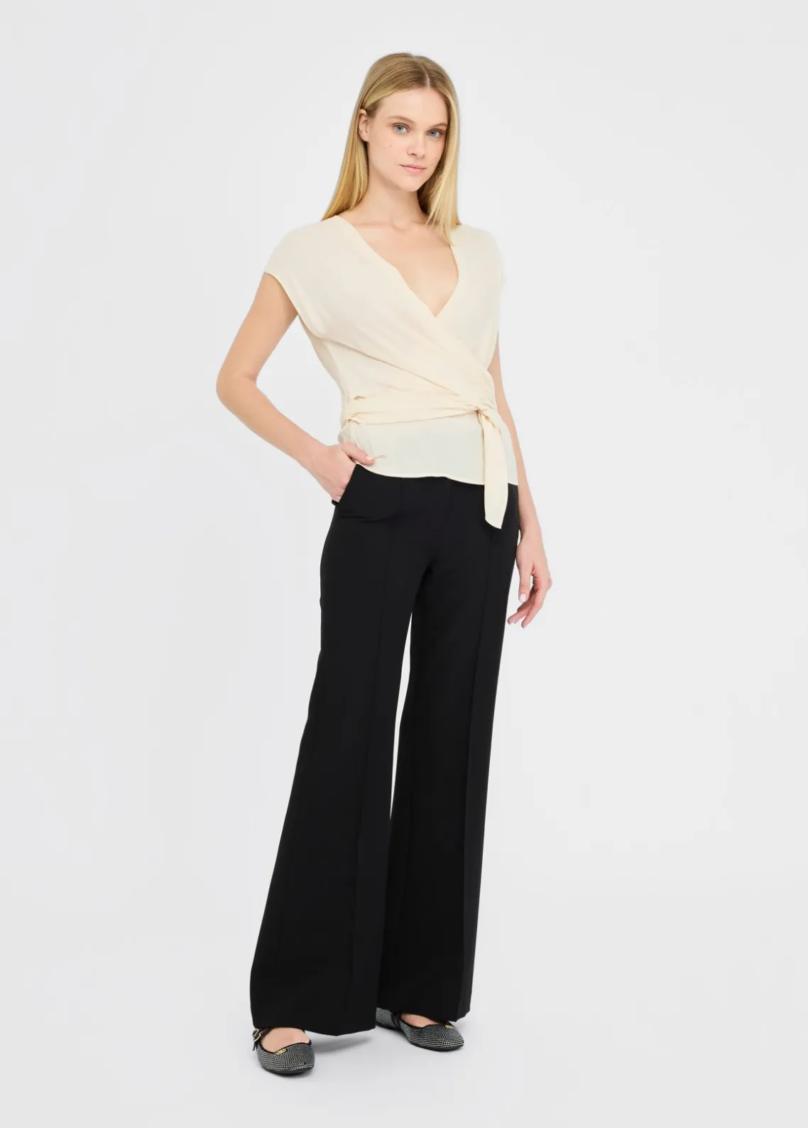 Liu Jo Top de crepé de China-Mujer Camisetas Y Tops