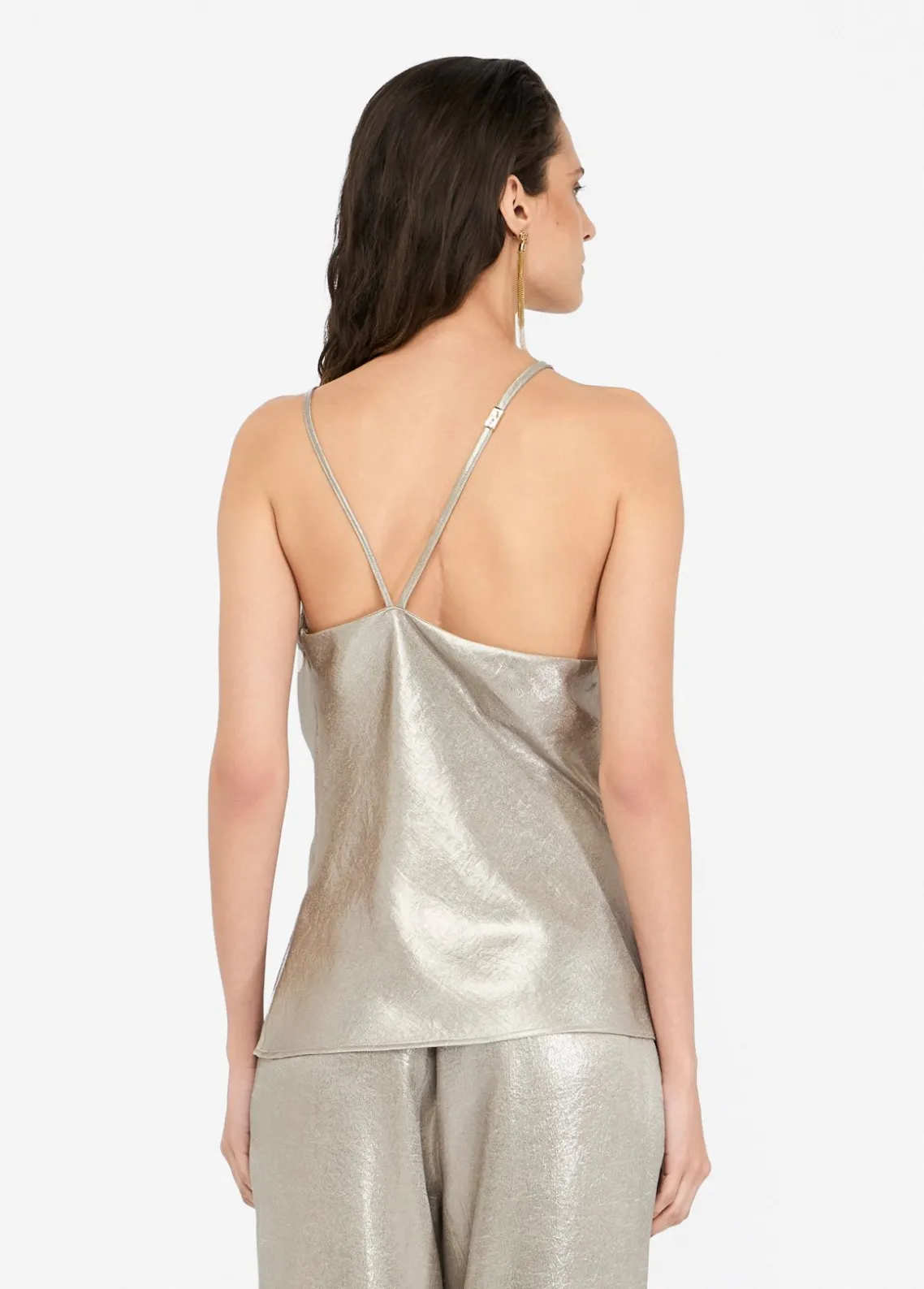 Liu Jo Top de crepé laminado-Mujer Camisetas Y Tops|Ceremonia