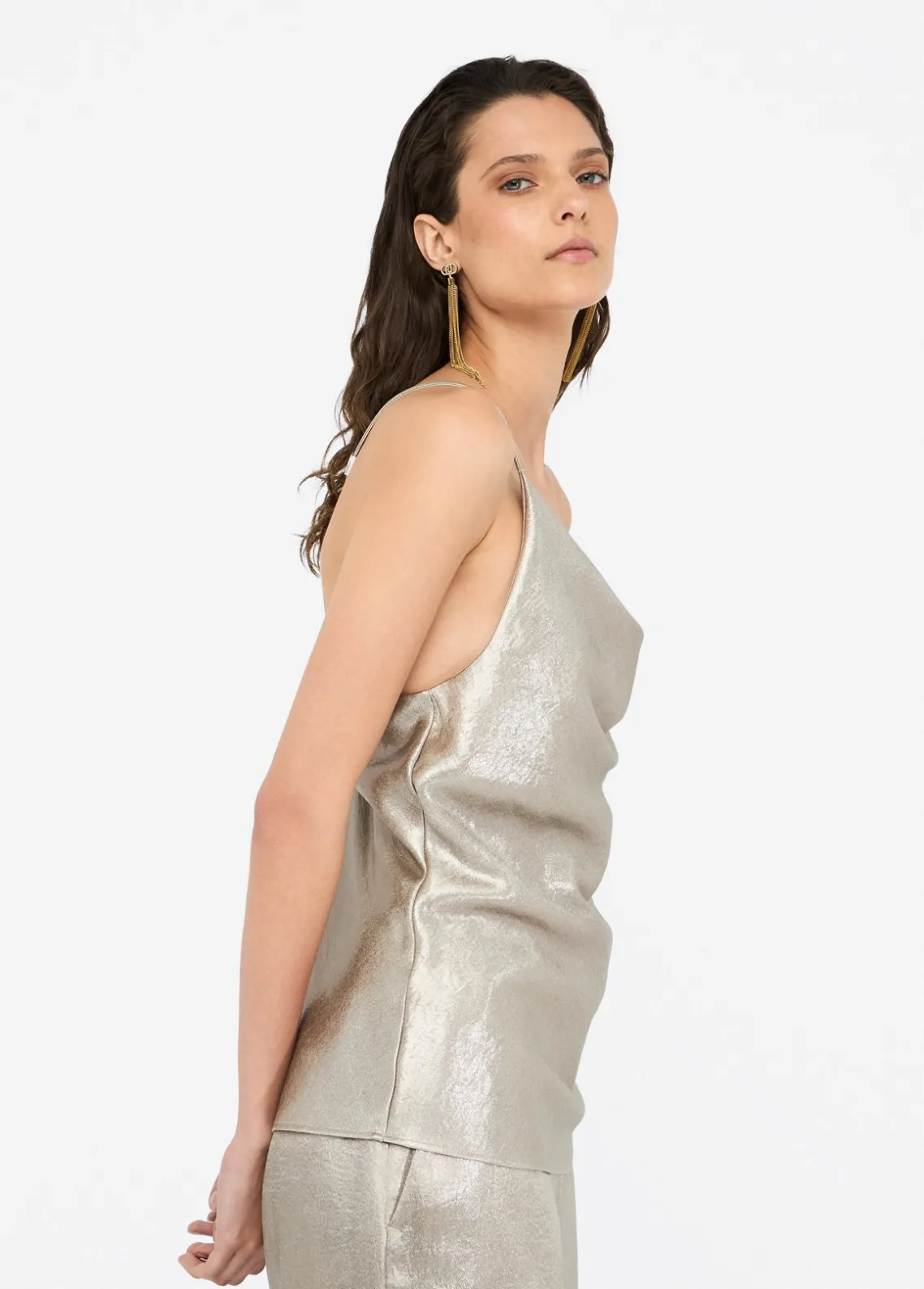 Liu Jo Top de crepé laminado-Mujer Camisetas Y Tops|Ceremonia