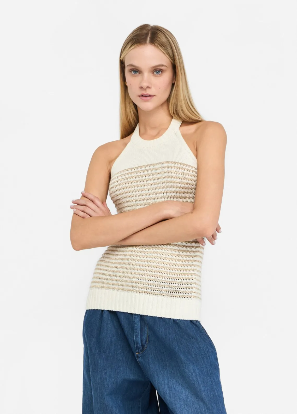 Liu Jo Top de lurex® a rayas-Mujer Cárdigans Y Jerséis