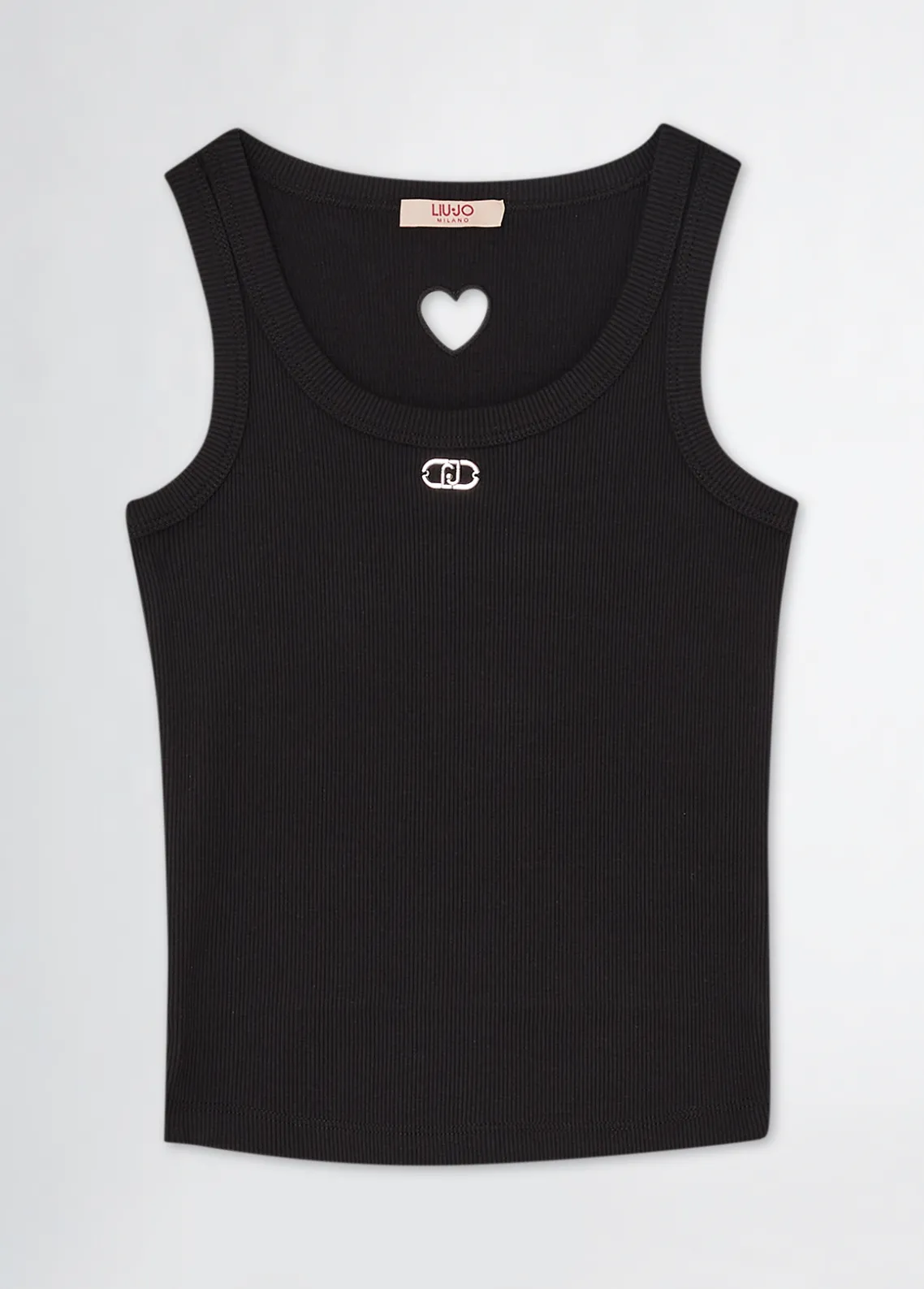 Liu Jo Top de punto canalé de algodón- Camisetas