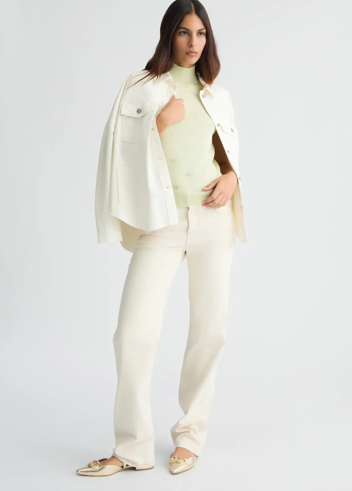 Liu Jo Top de punto con logotipo y strass-Mujer Cárdigans Y Jerséis