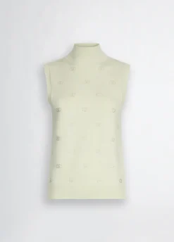 Liu Jo Top de punto con logotipo y strass-Mujer Cárdigans Y Jerséis