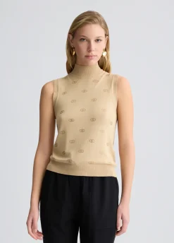 Liu Jo Top de punto con logotipo y strass-Mujer Cárdigans Y Jerséis