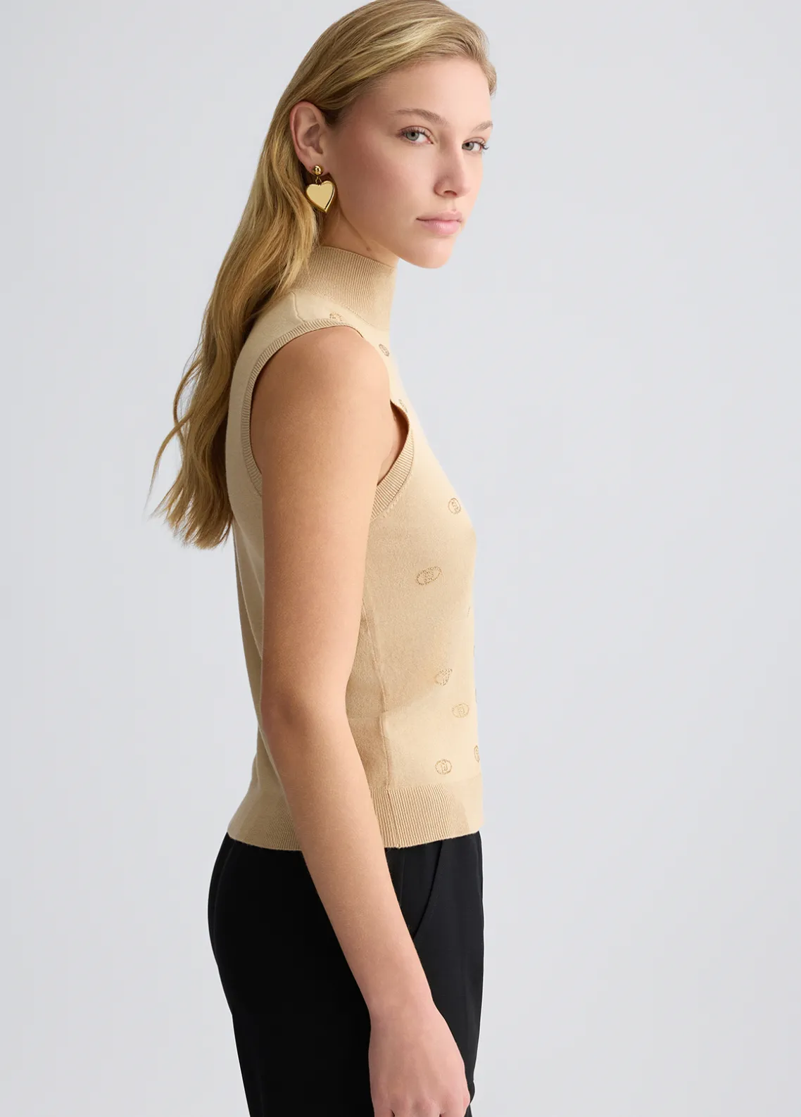 Liu Jo Top de punto con logotipo y strass-Mujer Cárdigans Y Jerséis