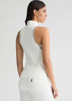 Liu Jo Top de punto con strass-Mujer Cárdigans Y Jerséis