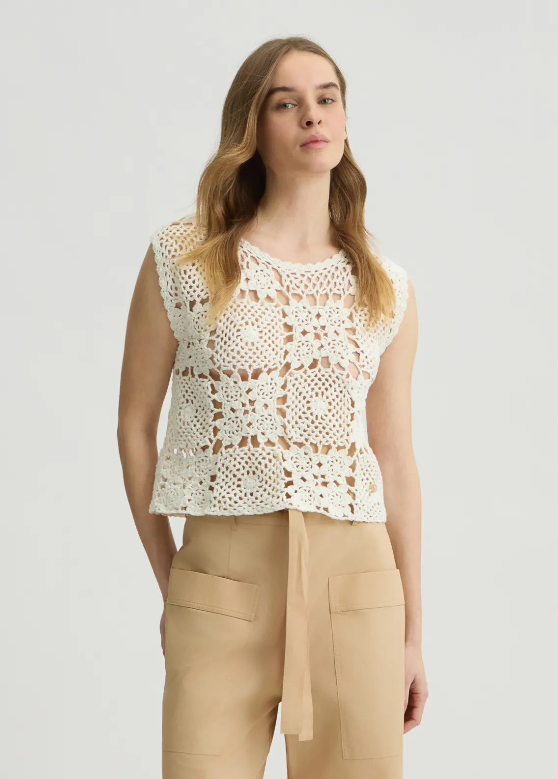 Liu Jo Top de punto crochet-Mujer Cárdigans Y Jerséis