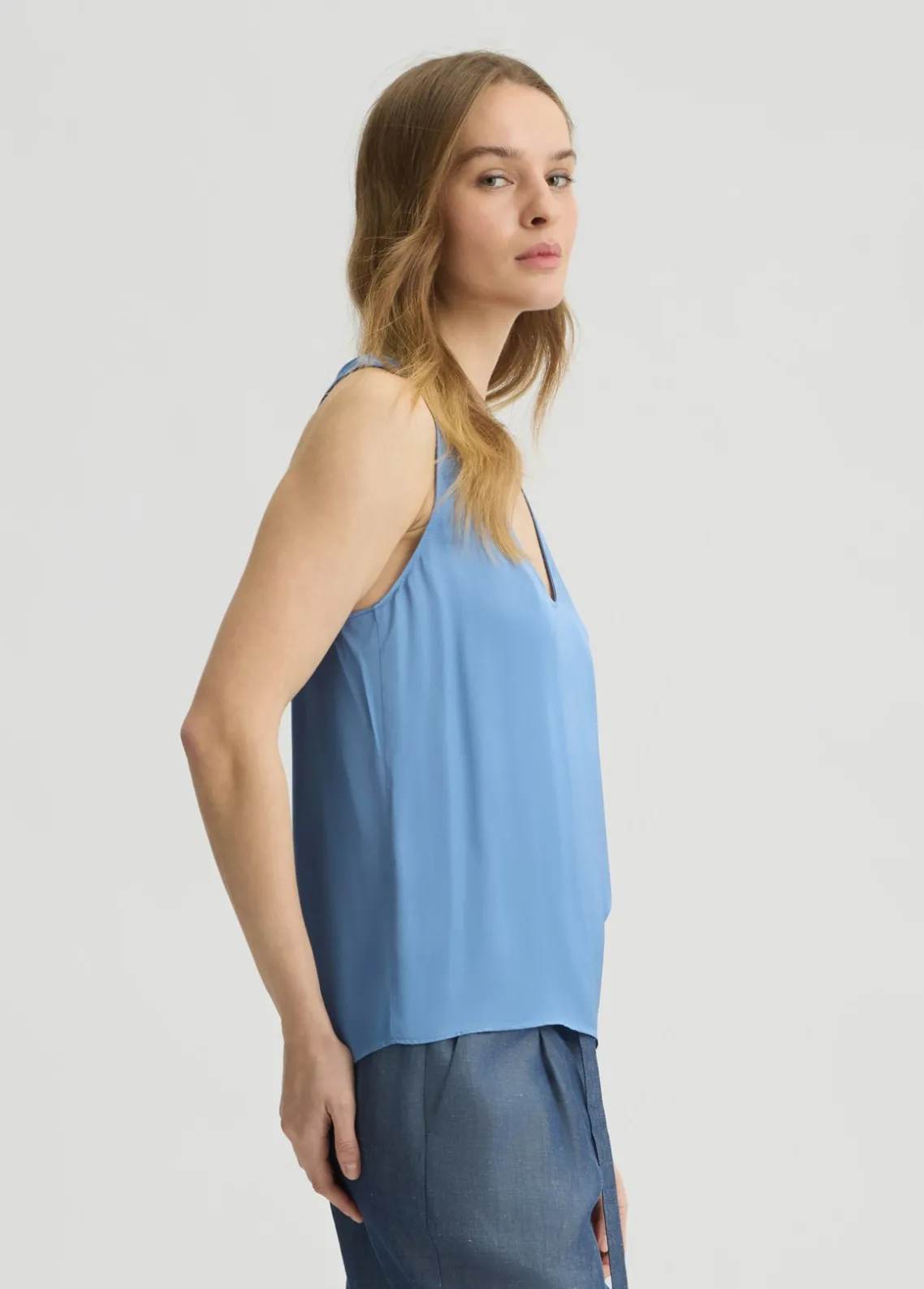 Liu Jo Top de raso color-Mujer Camisetas Y Tops