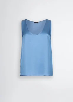 Liu Jo Top de raso color-Mujer Camisetas Y Tops