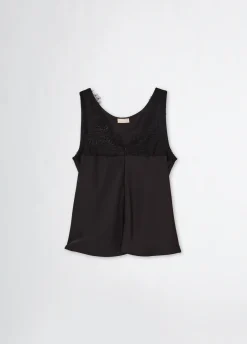 Liu Jo Top de raso con encaje-Mujer Camisetas Y Tops