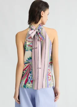 Liu Jo Top de raso estampado-Mujer Camisetas Y Tops