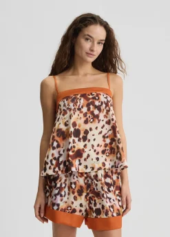 Liu Jo Top de raso estampado-Mujer Ropa Deportiva|Moda Baño