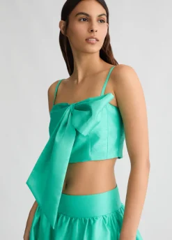 Liu Jo Top turquesa con lazo-Mujer Camisetas Y Tops|Ceremonia