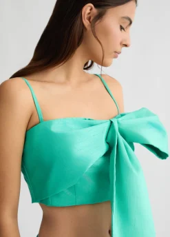 Liu Jo Top turquesa con lazo-Mujer Camisetas Y Tops|Ceremonia