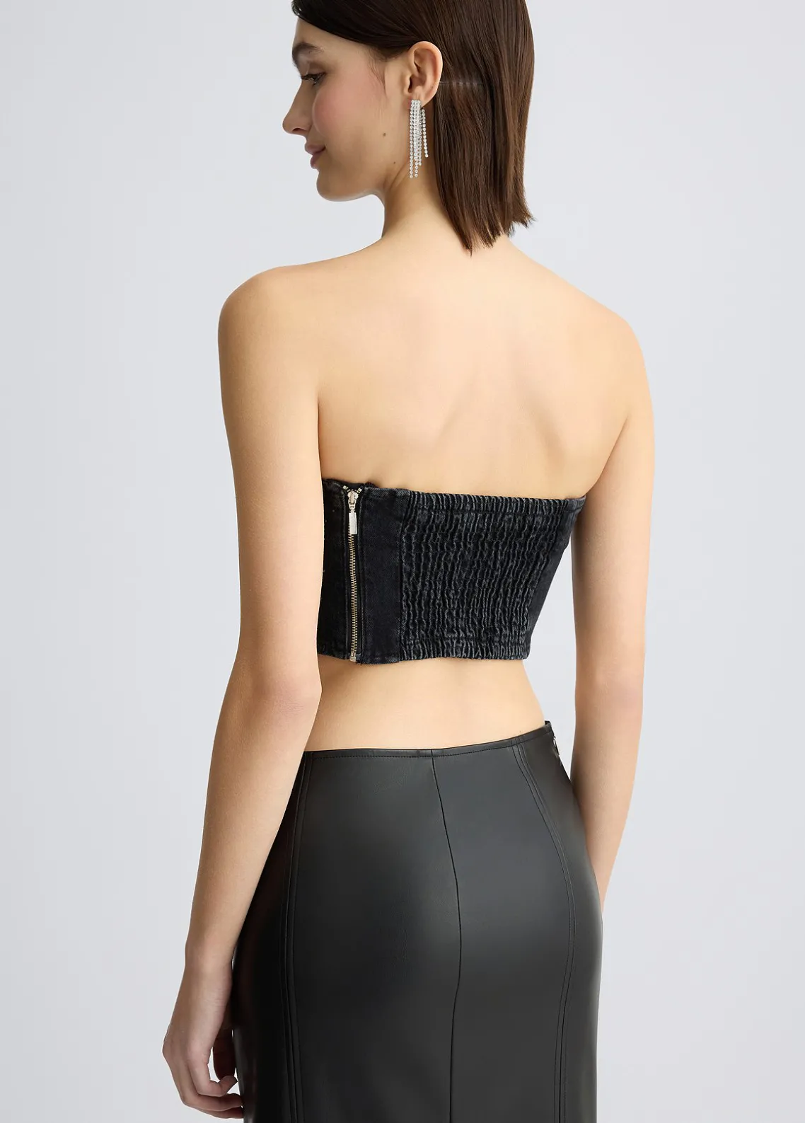 Liu Jo Top vaquero con strass-Mujer Camisetas Y Tops