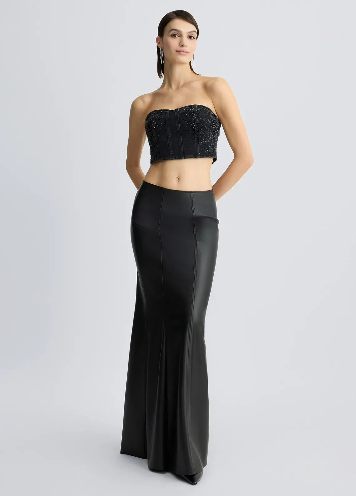 Liu Jo Top vaquero con strass-Mujer Camisetas Y Tops