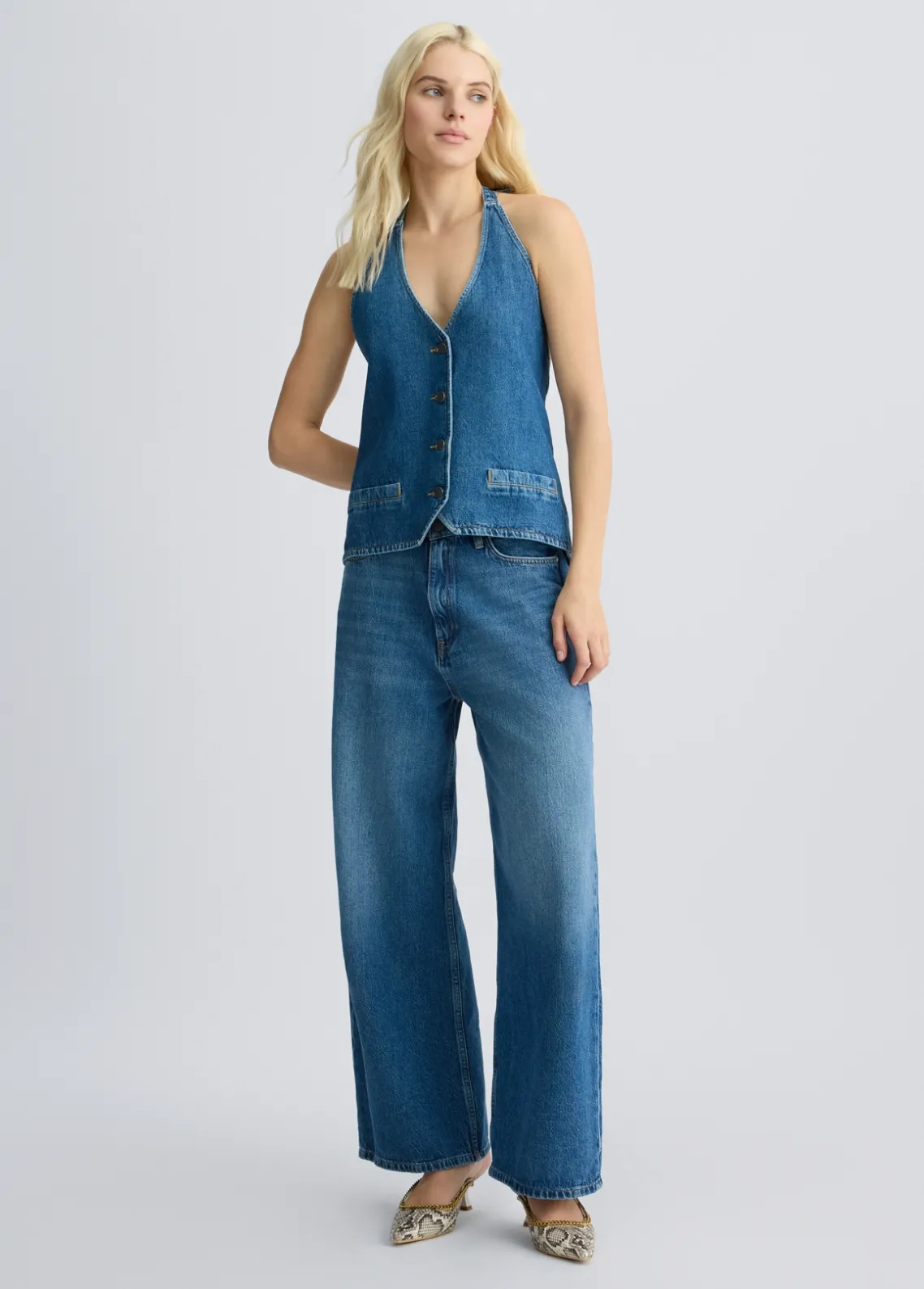 Liu Jo Vaqueros baggy de talle bajo-Mujer Vaqueros Rectos