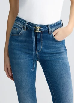 Liu Jo Vaqueros bootcut con cinturón-Mujer Vaqueros Campana