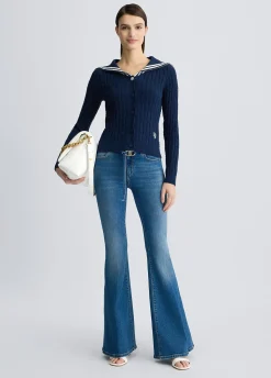 Liu Jo Vaqueros bootcut con cinturón-Mujer Vaqueros Campana