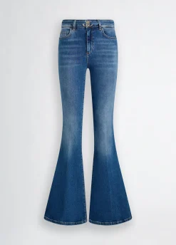 Liu Jo Vaqueros bootcut con cinturón-Mujer Vaqueros Campana