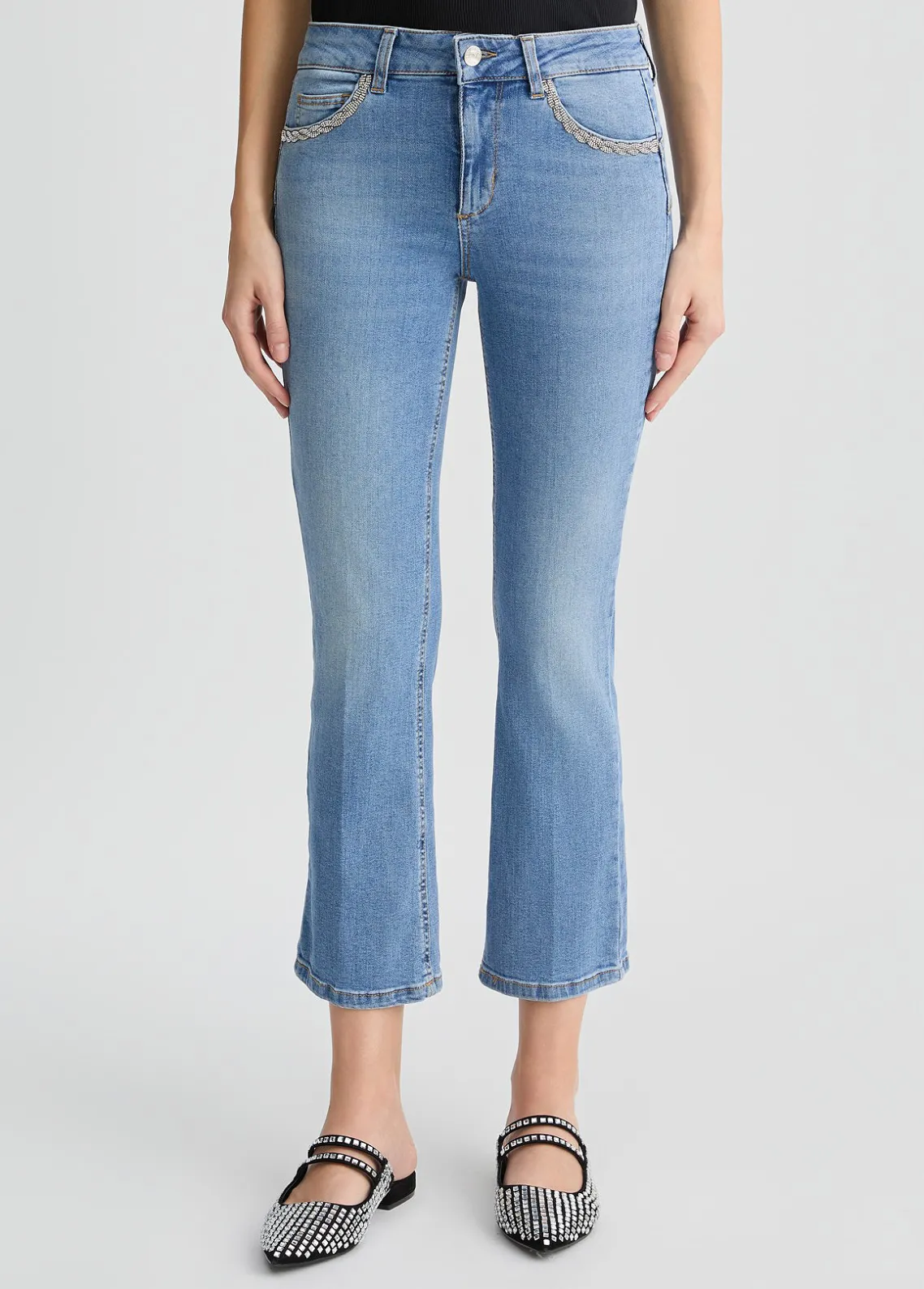 Liu Jo Vaqueros bootcut con strass-Mujer Vaqueros Rectos