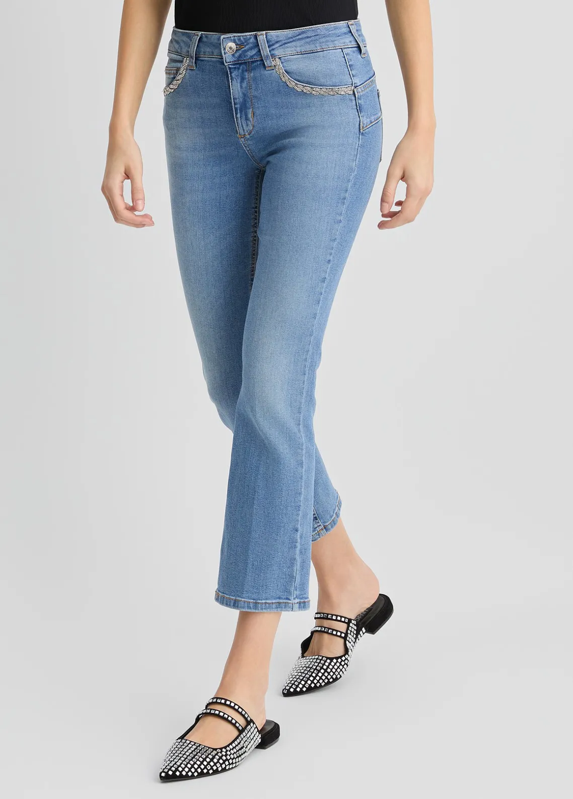Liu Jo Vaqueros bootcut con strass-Mujer Vaqueros Rectos