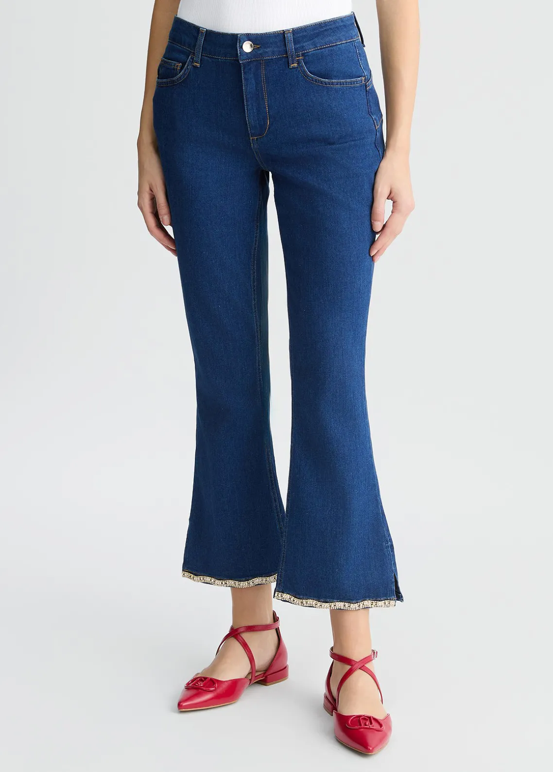 Liu Jo Vaqueros bootcut con strass-Mujer Bootcut
