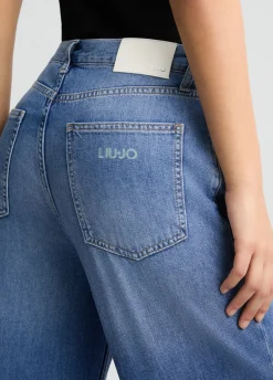 Liu Jo Vaqueros de pernera ancha de algodón-Mujer Vaqueros Rectos