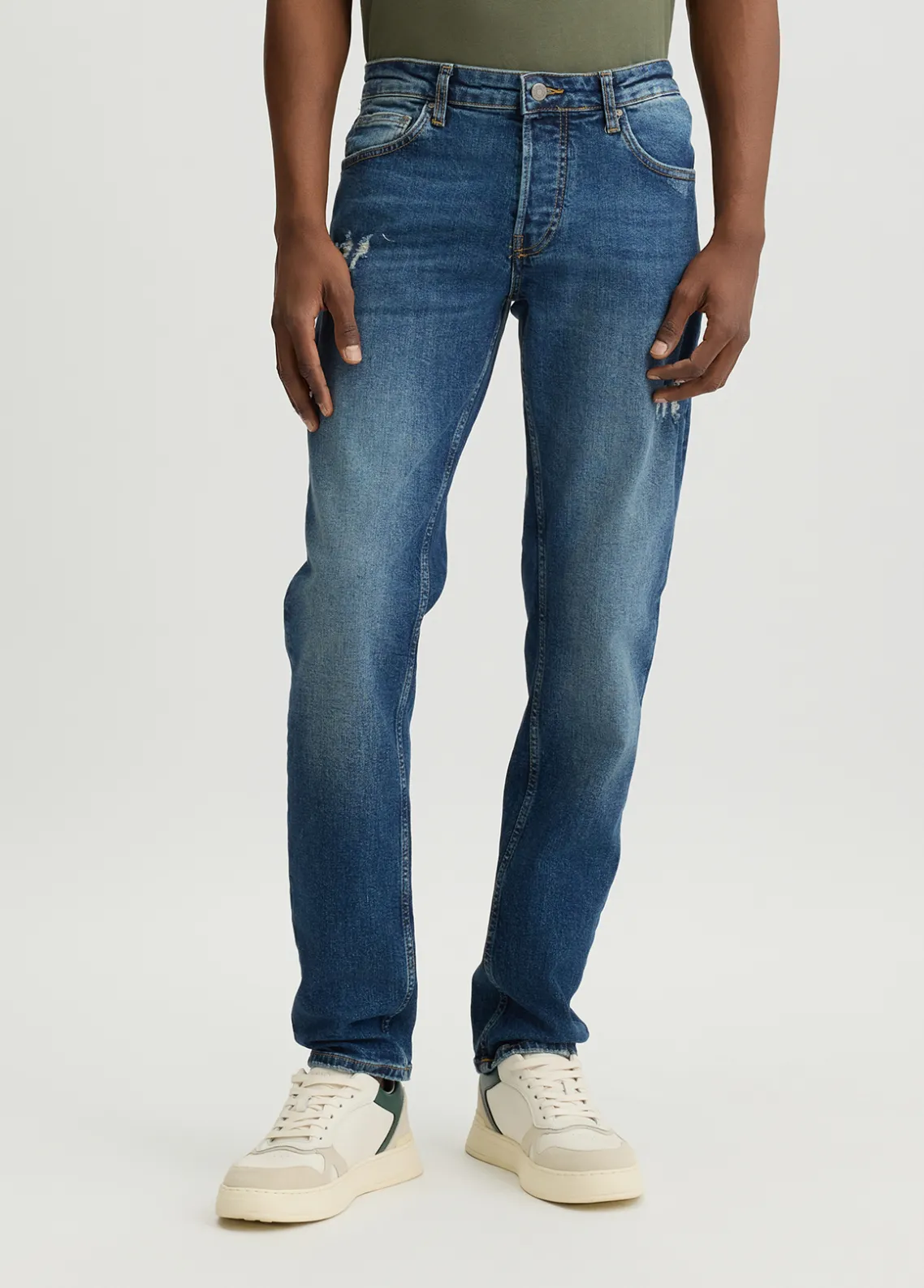 Liu Jo Vaqueros entallados de algodón efecto desgastado-Hombre Jeans