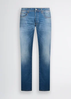 Liu Jo Vaqueros entallados de algodón efecto desgastado-Hombre Jeans