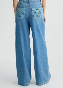 Liu Jo Vaqueros flare con bolsillos de crochet-Mujer Vaqueros Campana