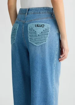Liu Jo Vaqueros flare con bolsillos de crochet-Mujer Vaqueros Campana