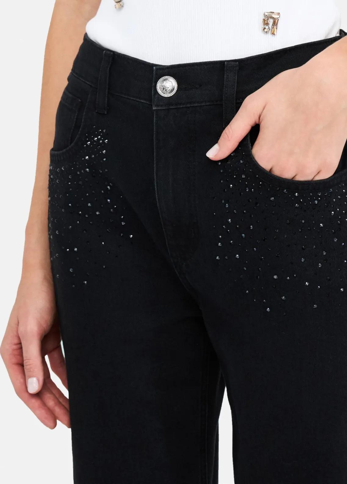 Liu Jo Vaqueros Better con strass-Mujer Vaqueros Rectos