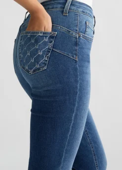 Liu Jo Vaqueros pitillo azules con strass-Mujer Vaqueros Pitillo