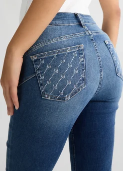 Liu Jo Vaqueros pitillo azules con strass-Mujer Vaqueros Pitillo