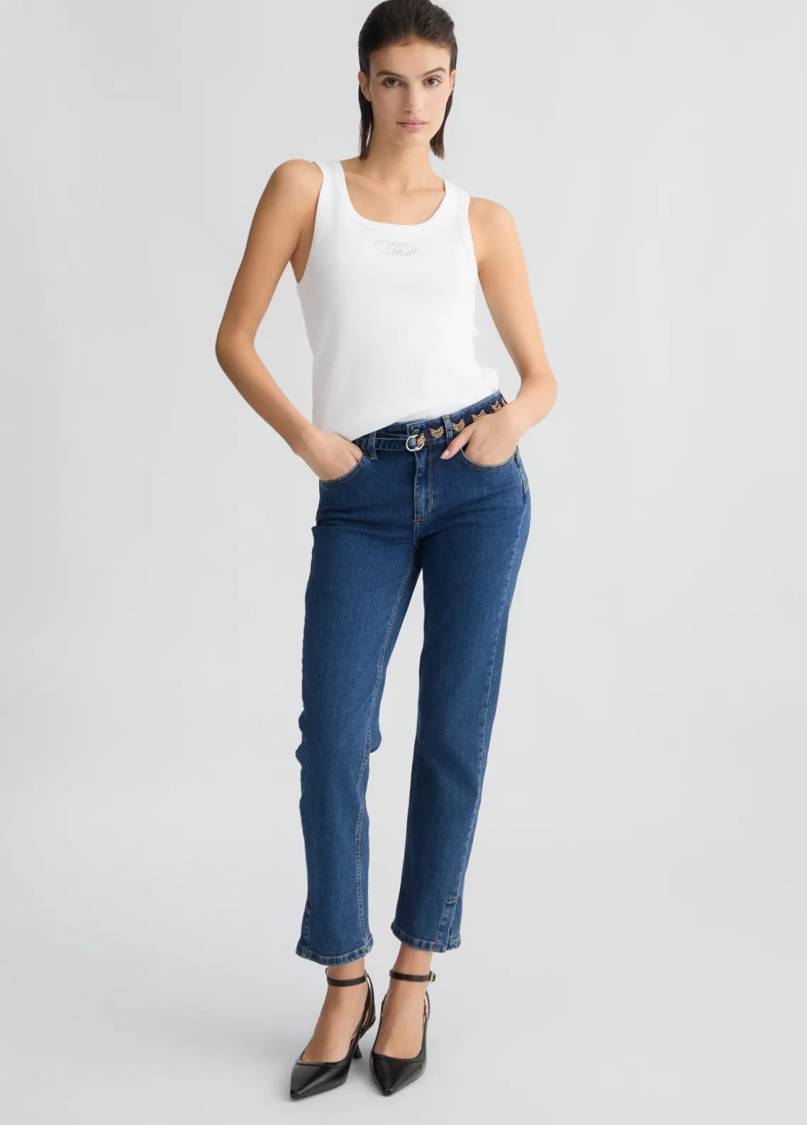 Liu Jo Vaqueros pitillo de talle alto-Mujer Vaqueros Slim