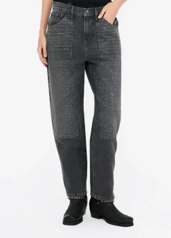 Liu Jo Vaqueros rectos con strass-Mujer Vaqueros Slim