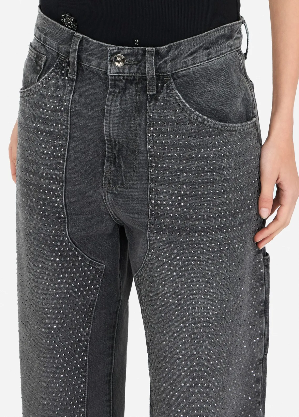 Liu Jo Vaqueros rectos con strass-Mujer Vaqueros Slim