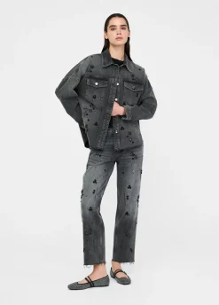 Liu Jo Vaqueros rectos con strass-Mujer Vaqueros Rectos