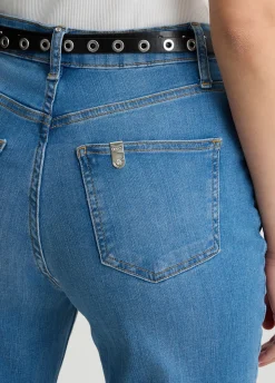 Liu Jo Vaqueros tobilleros rectos con cinturón-Mujer Vaqueros Rectos