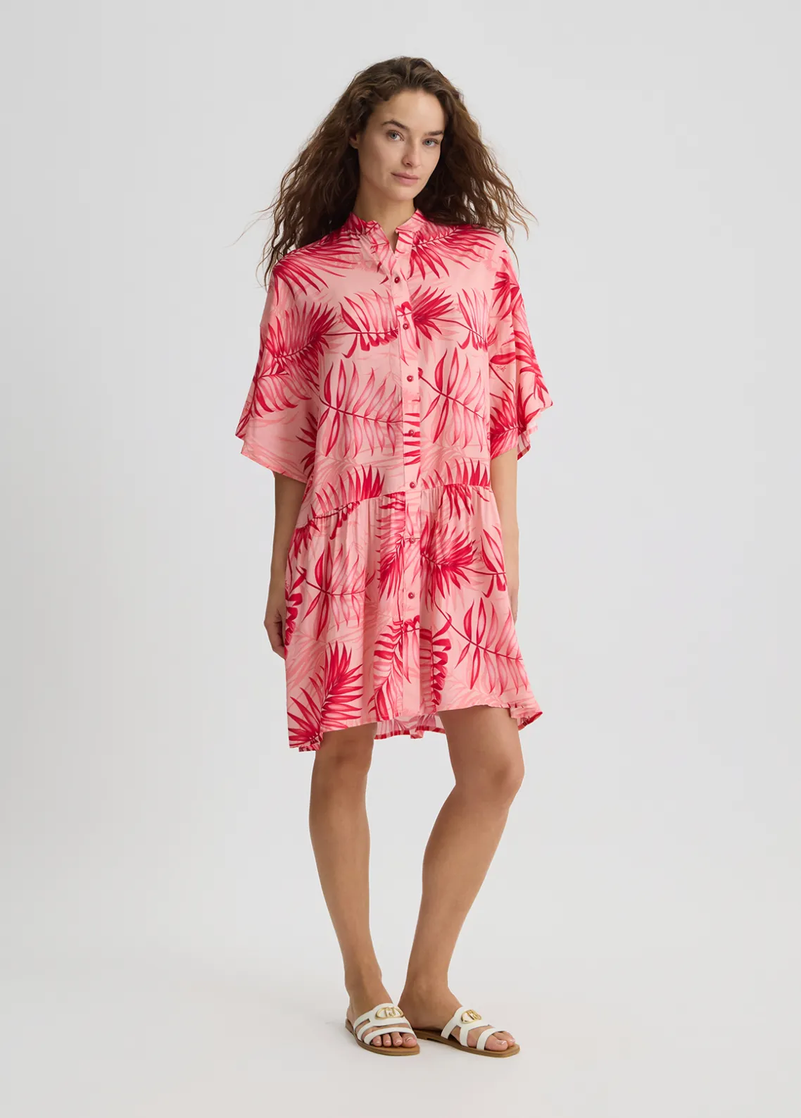 Liu Jo Vestido camisero con estampado de palmeras-Mujer Moda Baño|Vestidos